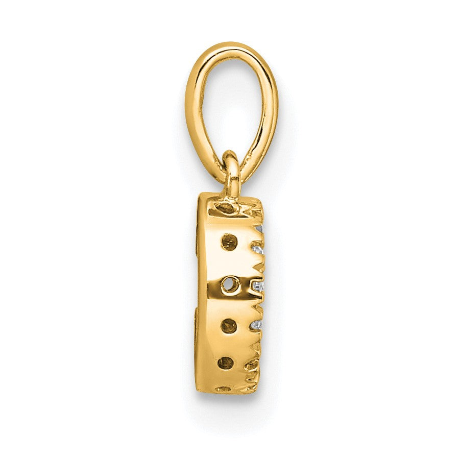 14K  Diamond Letter C Initial with Bail Pendant