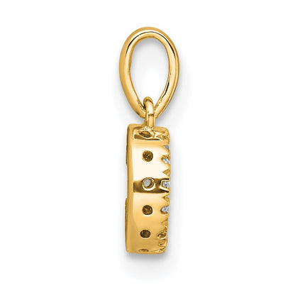 14K  Diamond Letter C Initial with Bail Pendant
