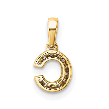 14K  Diamond Letter C Initial with Bail Pendant