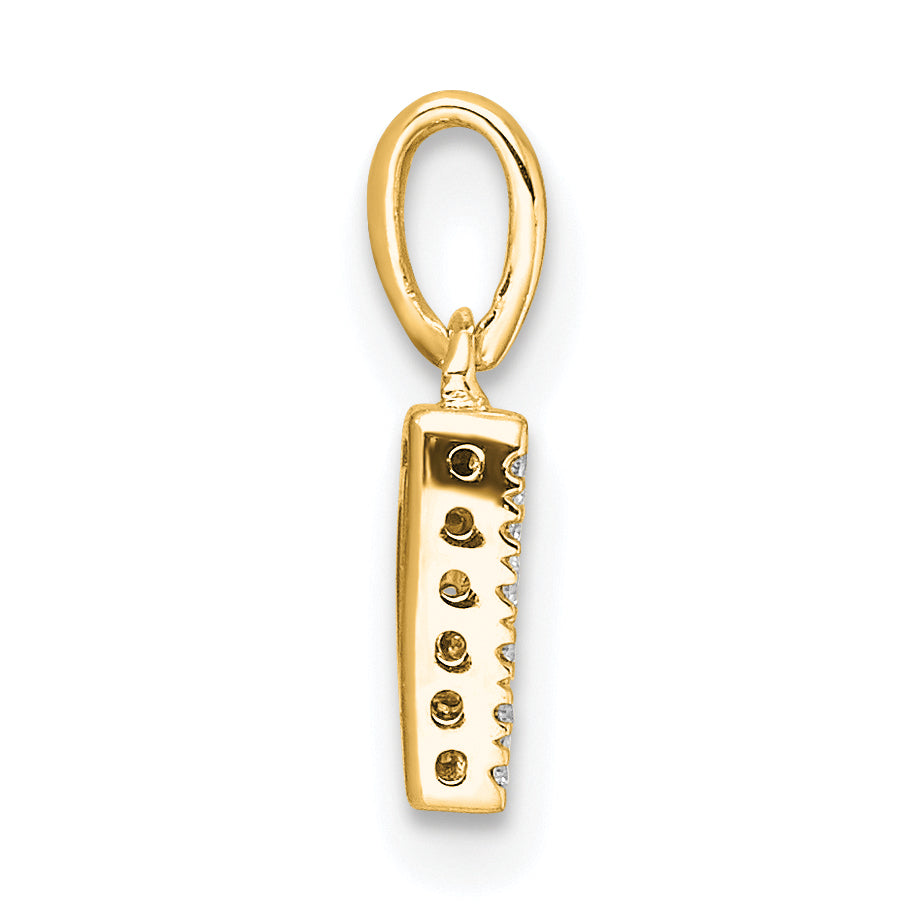 14K  Diamond Letter D Initial with Bail Pendant