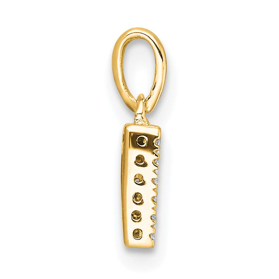 14K  Diamond Letter D Initial with Bail Pendant