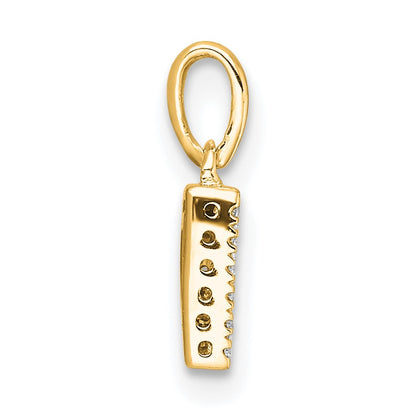 14K  Diamond Letter D Initial with Bail Pendant