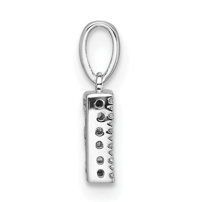 14K  White Gold Diamond Letter E Initial with Bail Pendant