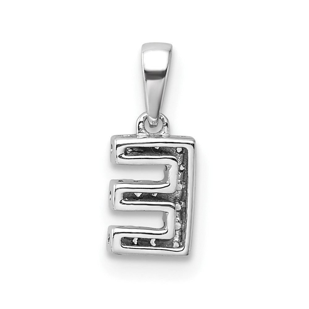 14K  White Gold Diamond Letter E Initial with Bail Pendant