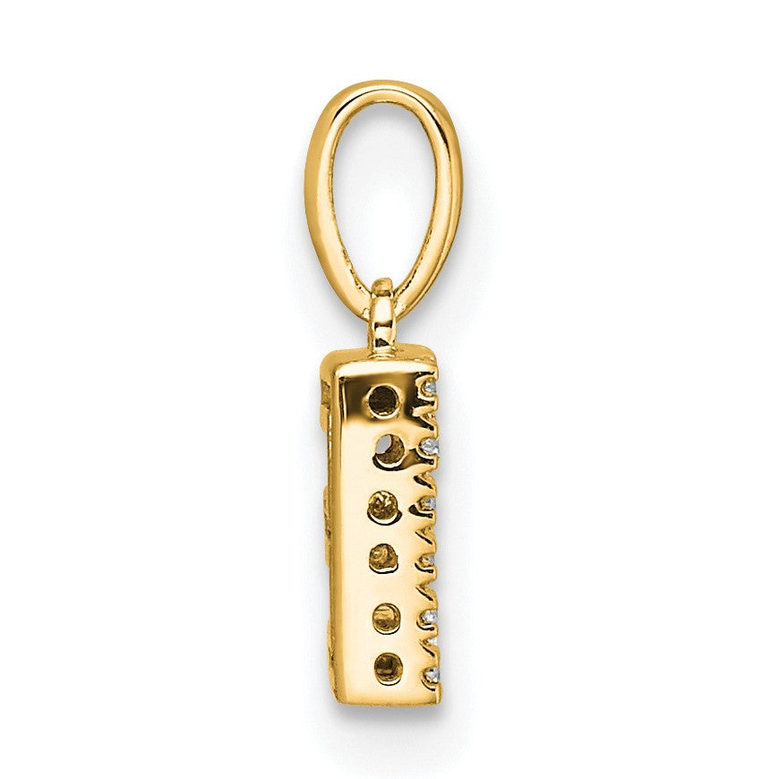 14K  Diamond Letter E Initial with Bail Pendant