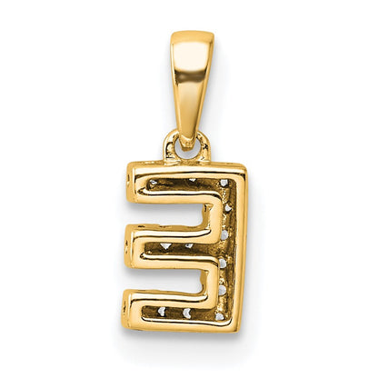 14K  Diamond Letter E Initial with Bail Pendant