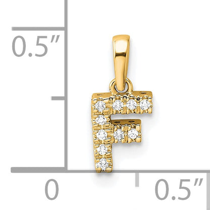 14K  Diamond Letter F Initial with Bail Pendant