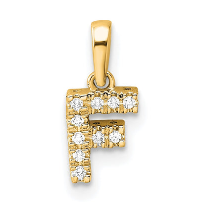 14K  Diamond Letter F Initial with Bail Pendant