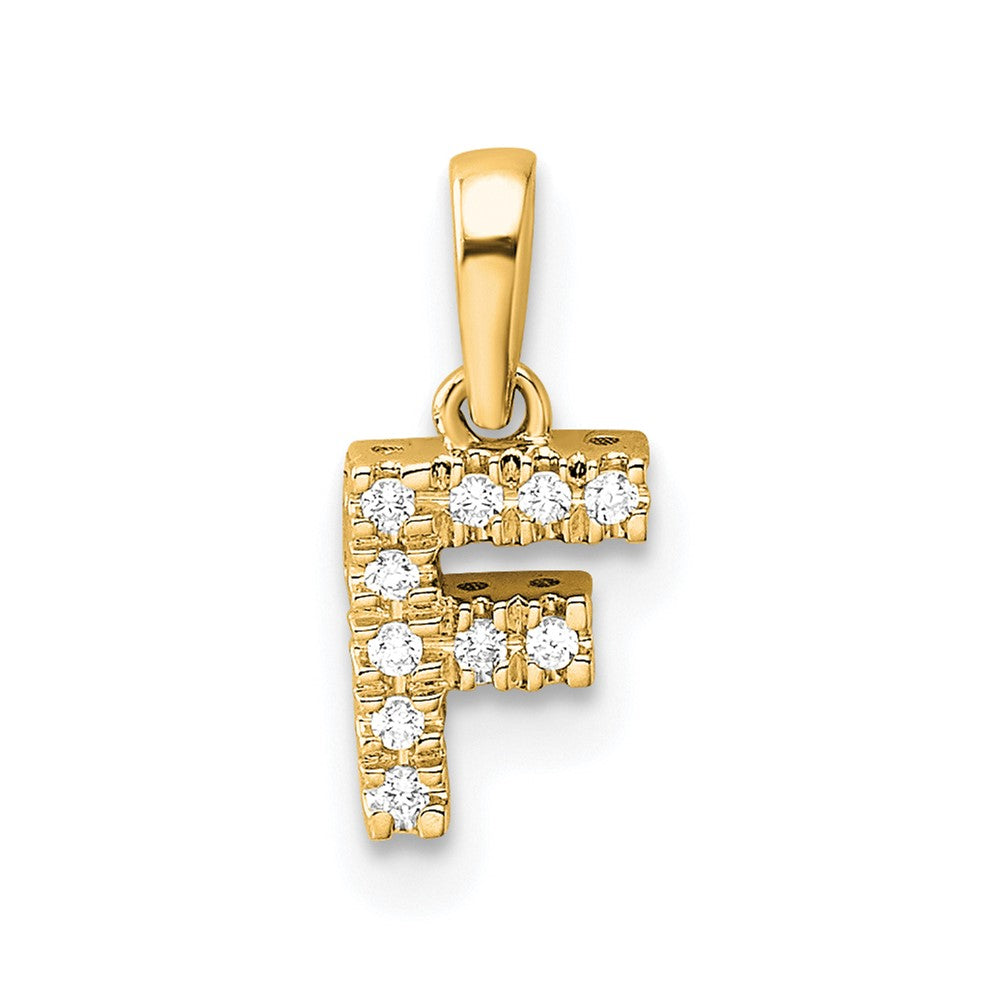 14K  Diamond Letter F Initial with Bail Pendant