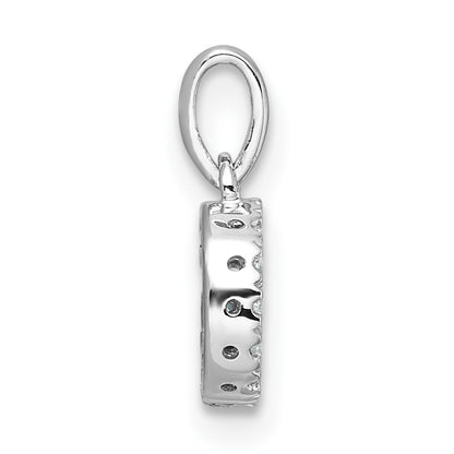 14K  White Gold Diamond Letter G Initial with Bail Pendant