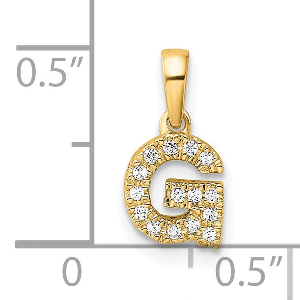 14K  Diamond Letter G Initial with Bail Pendant