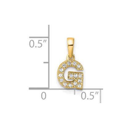 14K  Diamond Letter G Initial with Bail Pendant