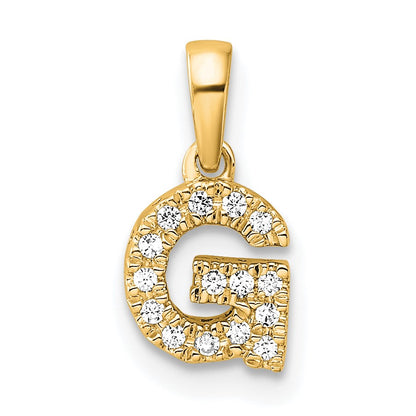 14K  Diamond Letter G Initial with Bail Pendant