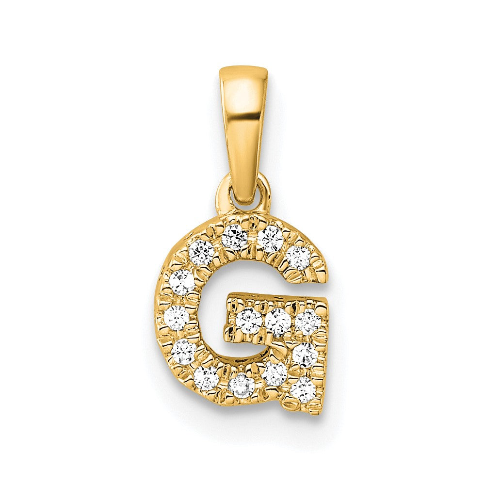 14K  Diamond Letter G Initial with Bail Pendant