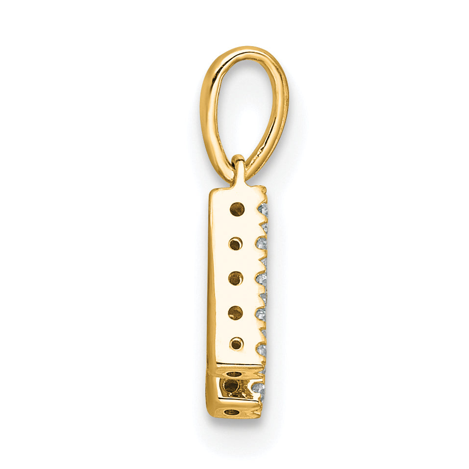 14K  Diamond Letter H Initial with Bail Pendant