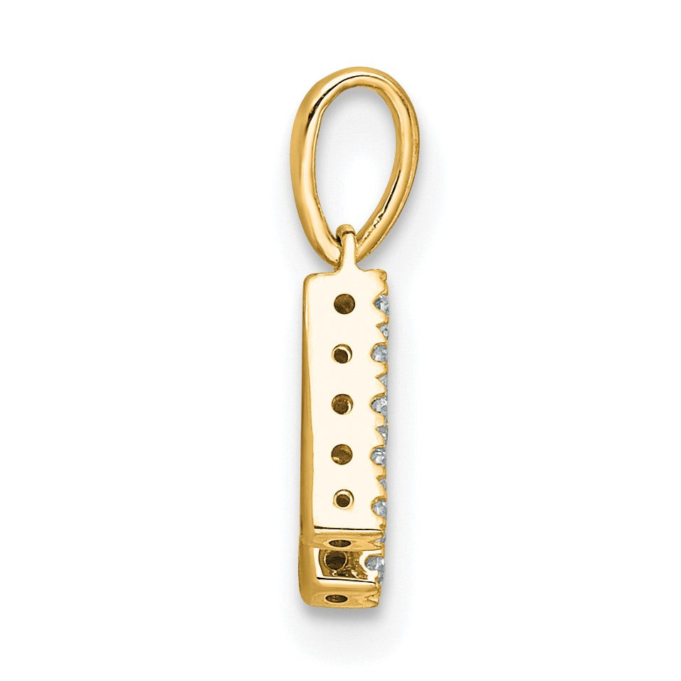 14K  Diamond Letter H Initial with Bail Pendant