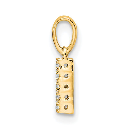 14K  Diamond Letter I Initial with Bail Pendant