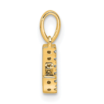 14K  Diamond Letter J Initial with Bail Pendant