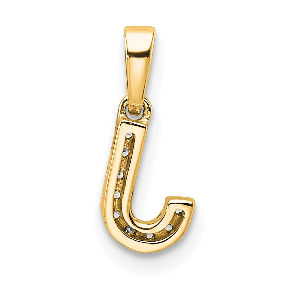 14K  Diamond Letter J Initial with Bail Pendant