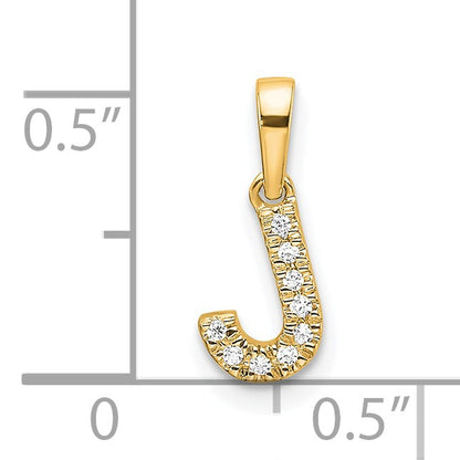 14K  Diamond Letter J Initial with Bail Pendant