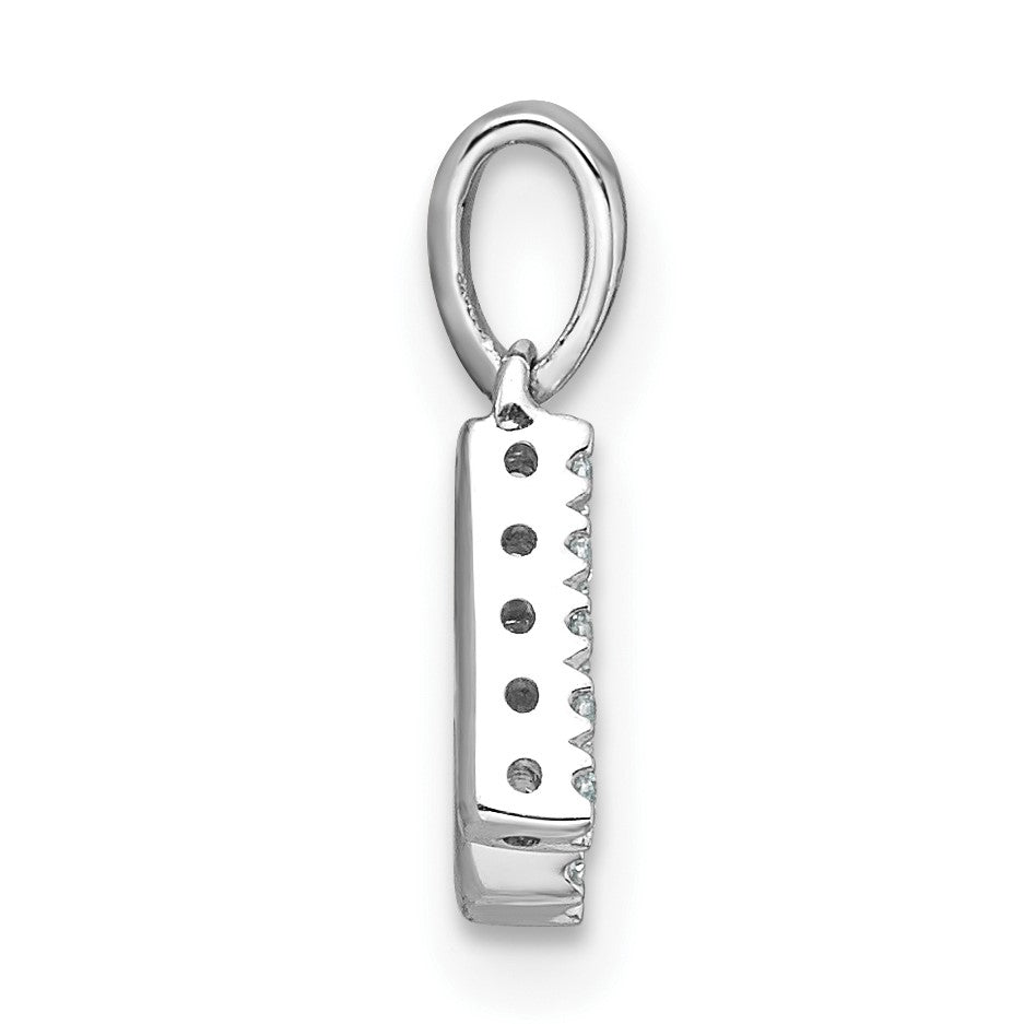 14K  White Gold Diamond Letter K  Initial with Bail Pendant
