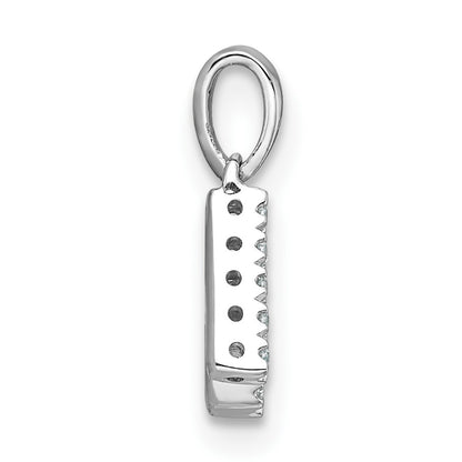 14K  White Gold Diamond Letter K  Initial with Bail Pendant