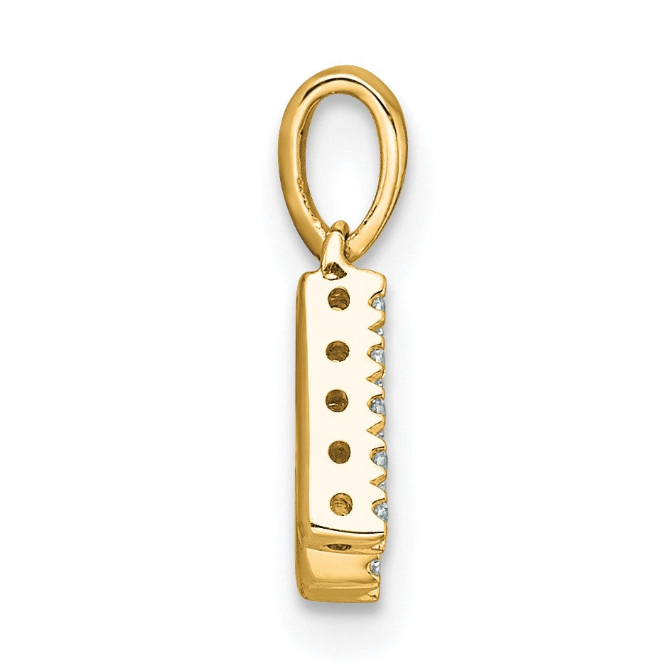 14K  Diamond Letter K  Initial with Bail Pendant