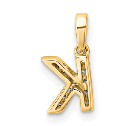 14K  Diamond Letter K  Initial with Bail Pendant