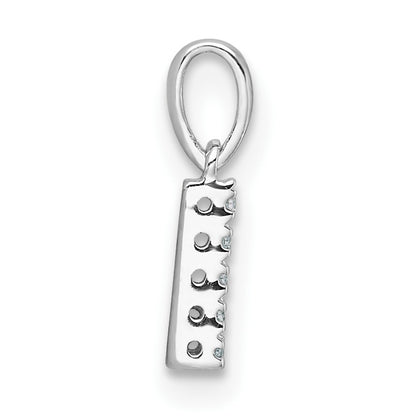 14K  White Gold Diamond Letter L Initial with Bail Pendant
