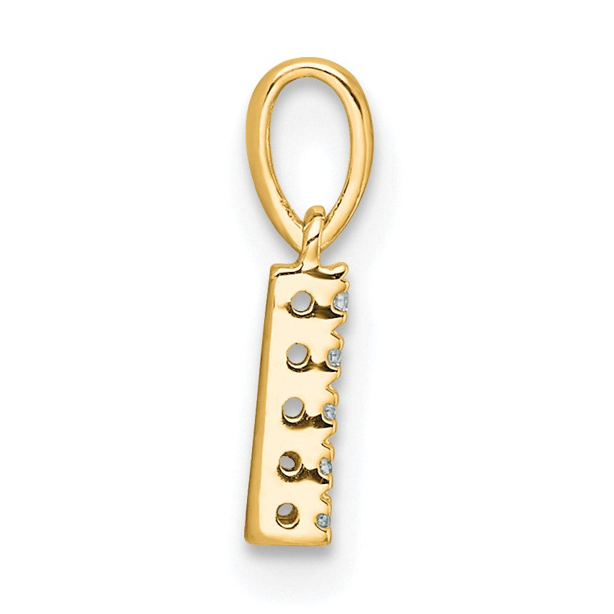 14K  Diamond Letter L Initial with Bail Pendant