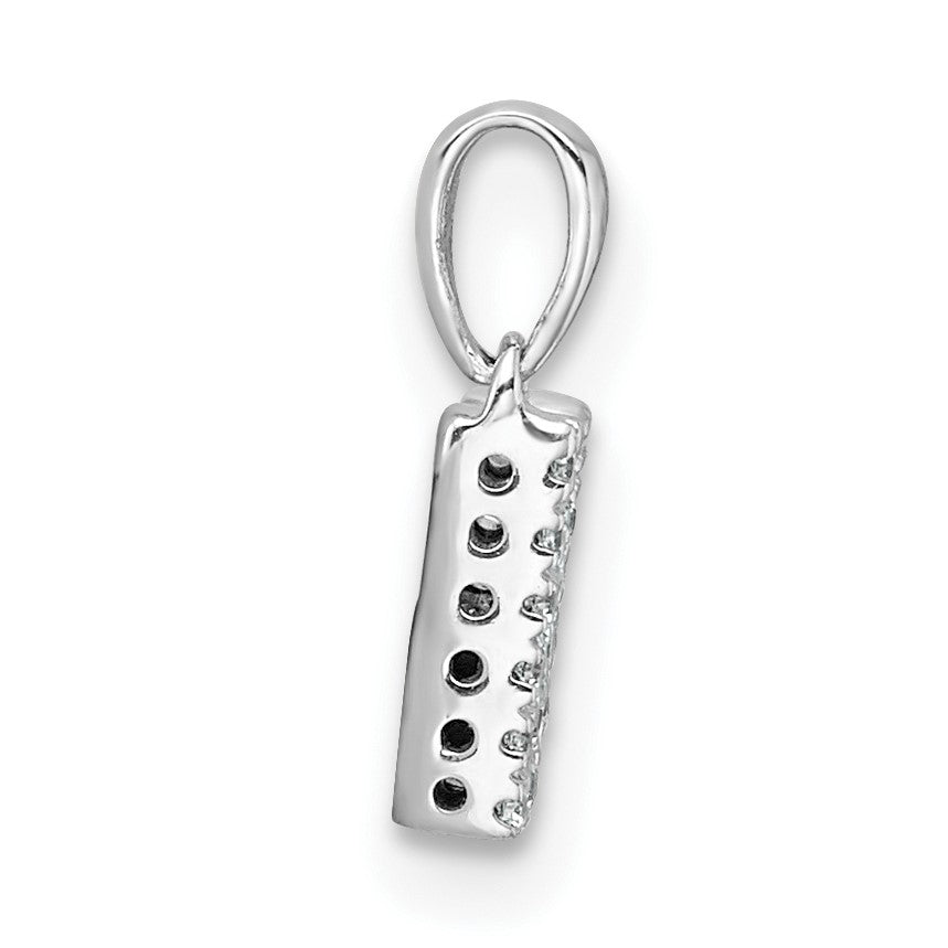 14K  White Gold Diamond Letter M Initial with Bail Pendant