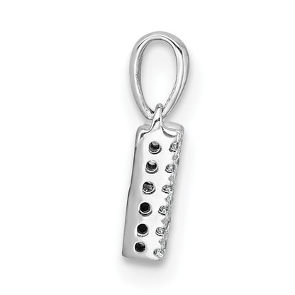 14K  White Gold Diamond Letter M Initial with Bail Pendant
