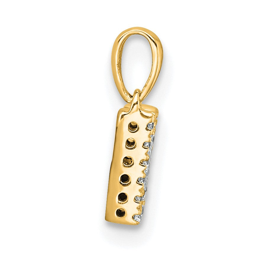 14K  Diamond Letter M Initial with Bail Pendant