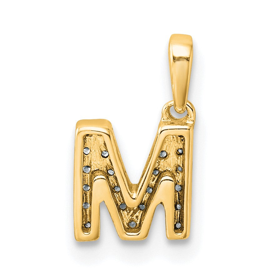 14K  Diamond Letter M Initial with Bail Pendant