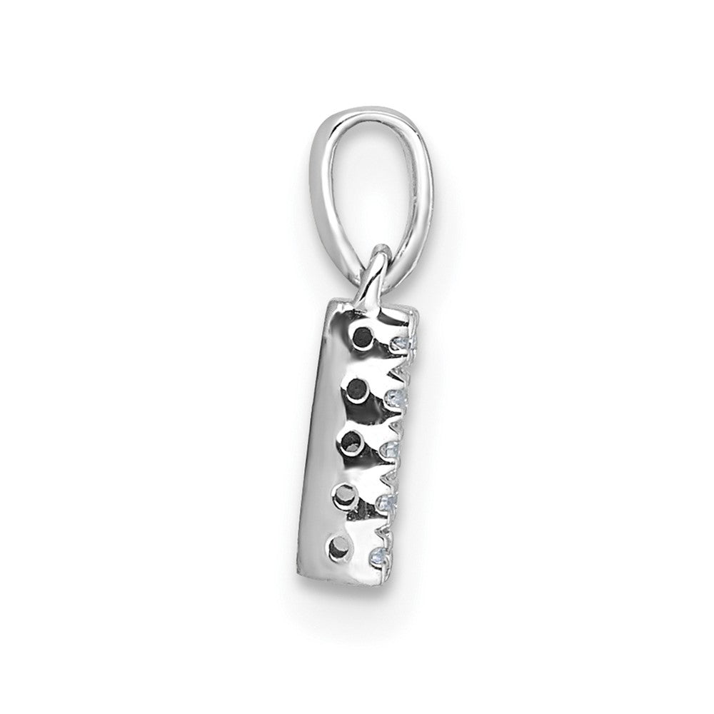 14K  White Gold Diamond Letter N Initial with Bail Pendant