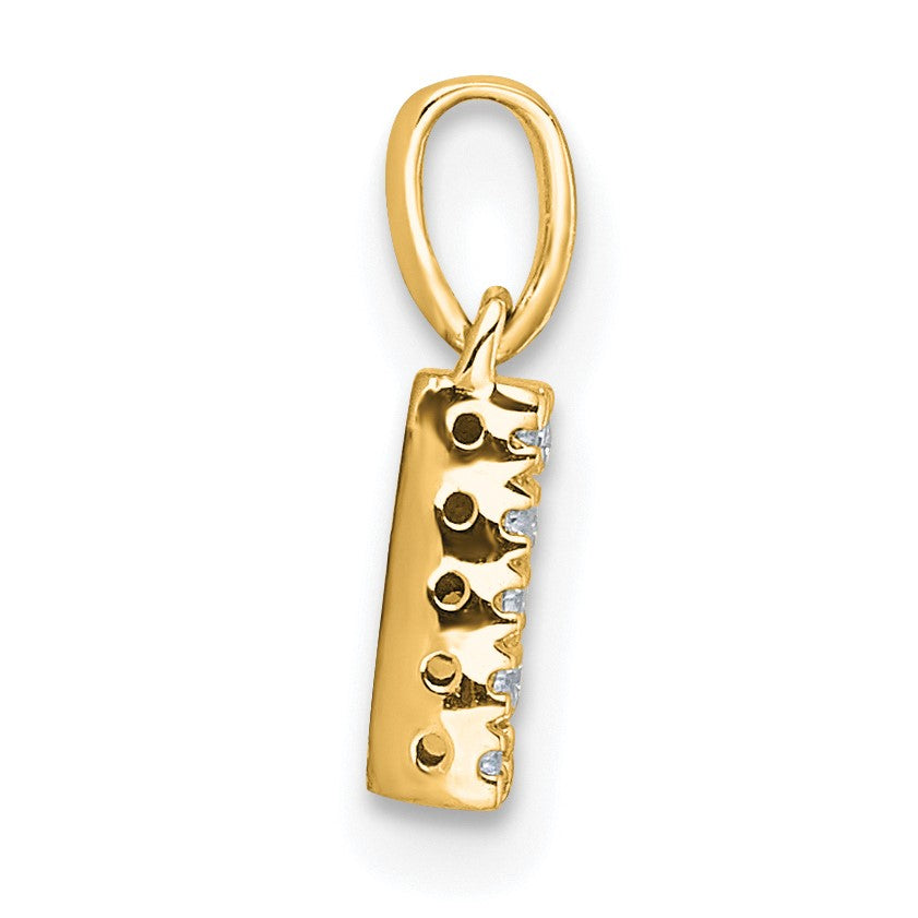14K  Diamond Letter N Initial with Bail Pendant