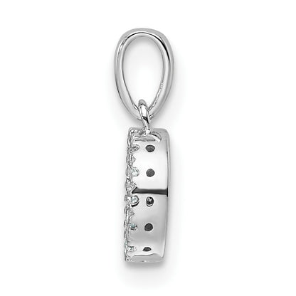14K  White Gold Diamond Letter O Initial with Bail Pendant