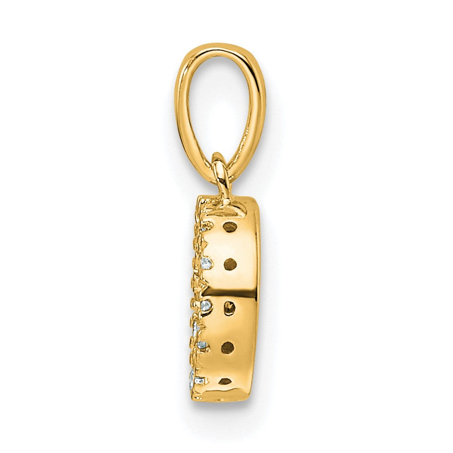 14K  Diamond Letter O Initial with Bail Pendant