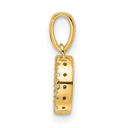 14K  Diamond Letter O Initial with Bail Pendant