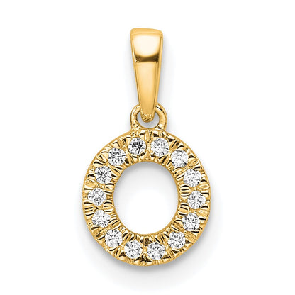 14K  Diamond Letter O Initial with Bail Pendant