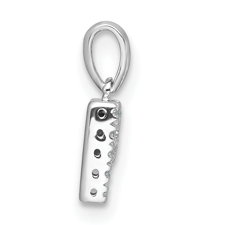 14K  White Gold Diamond Letter P Initial with Bail Pendant
