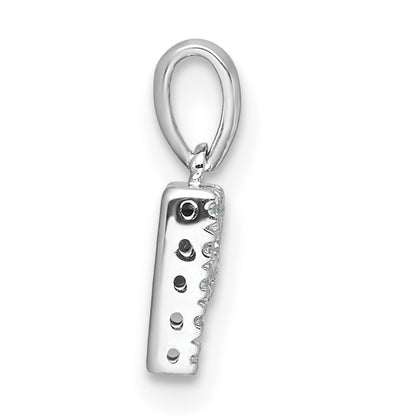 14K  White Gold Diamond Letter P Initial with Bail Pendant