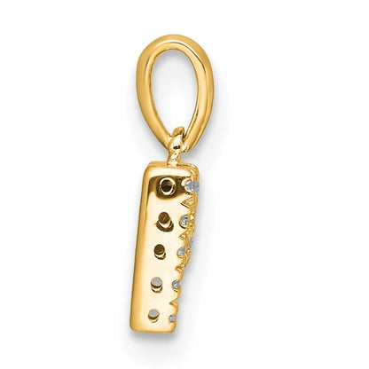 14K  Diamond Letter P Initial with Bail Pendant