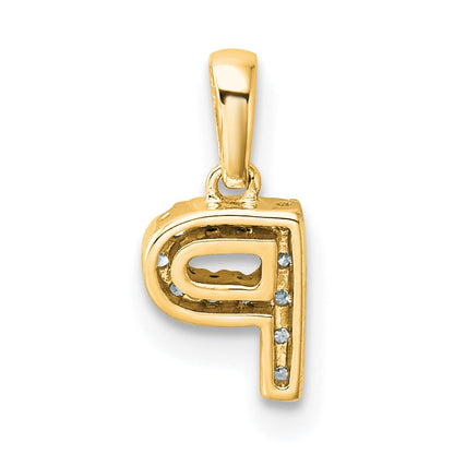 14K  Diamond Letter P Initial with Bail Pendant