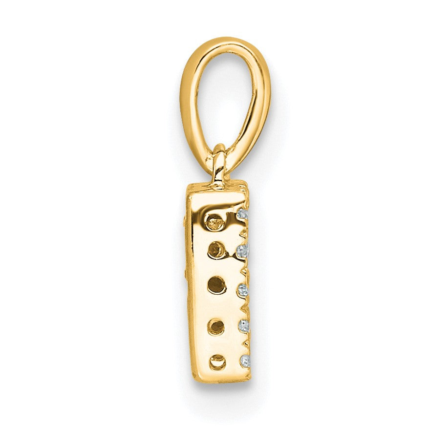 14K  Diamond Letter R Initial with Bail Pendant
