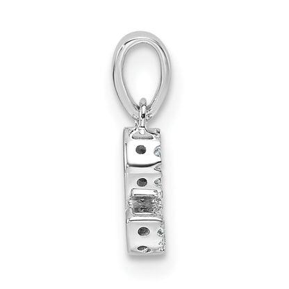 14K  White Gold Diamond Letter S Initial with Bail Pendant