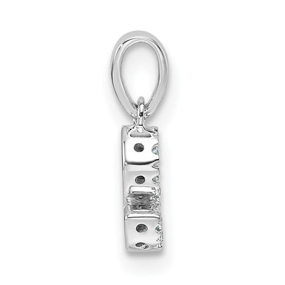 14K  White Gold Diamond Letter S Initial with Bail Pendant