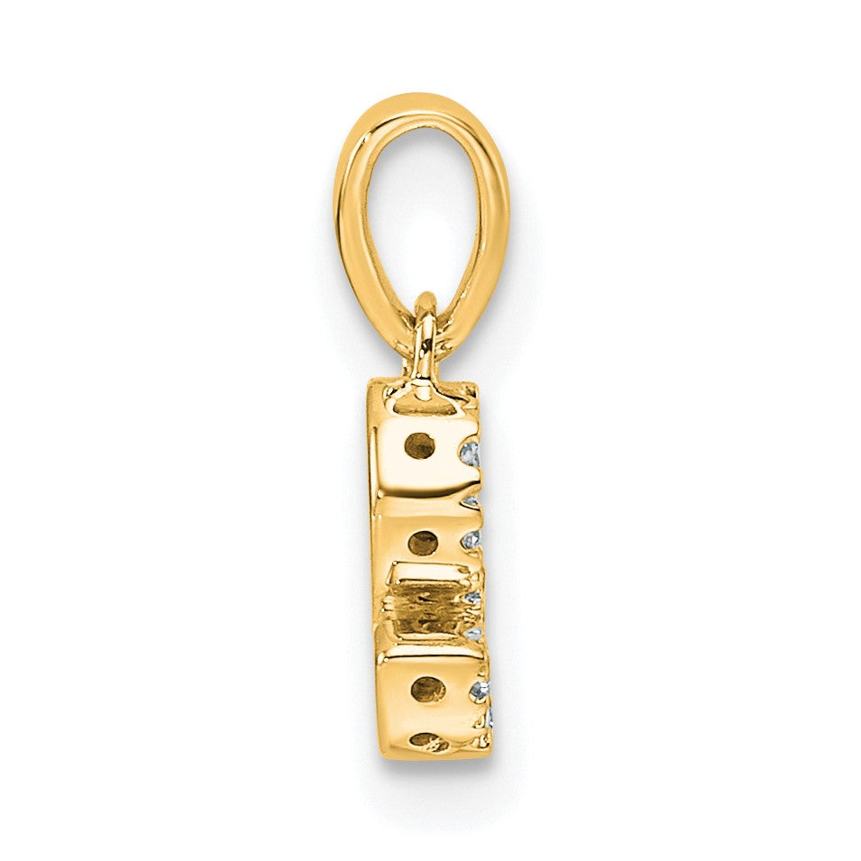 14K  Diamond Letter S Initial with Bail Pendant