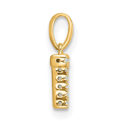 14K  Diamond Letter T Initial with Bail Pendant