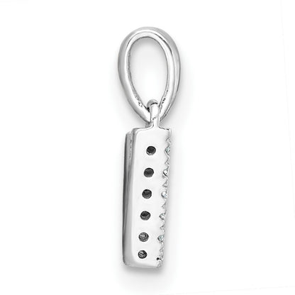 14K  White Gold Diamond Letter V Initial with Bail Pendant